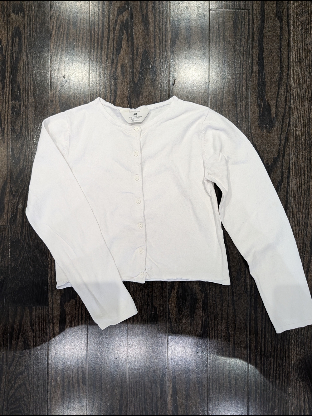 4/$20 H&M White Cotton Cardigan – Girls Size 12-14A